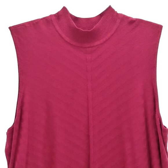 Avenue Sleeveless Burgundy Mock Turtleneck Sweater Vest Plus Size 26/28 - Picture 3 of 8
